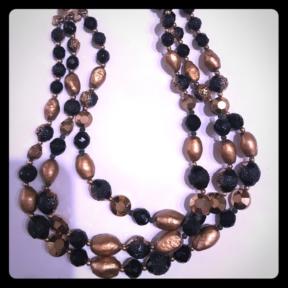 Vintage 1950s triple strand necklace